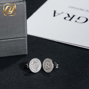 Boucles d'oreilles clous lettre B en argent 925 plaqué rhodium, moissanite taille brillant rond, certifiées GRA, bijoux de luxe unisexe - Product Image 6