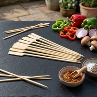 Brochettes jetables en bambou Teppo de 18 cm avec logo personnalisé pour barbecue en plein air et camping