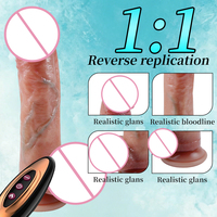 Dildo télescopique réaliste en silicone, jouet pour adultes, charge USB, base à ventouse, vibrations multi-vitesses, télécommande, étanche IPX5