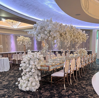 Table de mariage artificielle blanc rose fleurs boules support à fleurs centres de table pour table de mariage