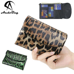AndoBag Vintage Genuine Leather Leopard Print <b>Wallet</b> - Short Coin Purse for <b>Women</b> Fashionable <b>Card</b> Holder 2603 - Product Image 1