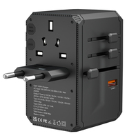 Adaptateur de voyage universel GAN 140W, nouveau produit 2026, prise électrique, adaptateur de voyage avec 2500W, 4 ports Type C, 1 port USB, prise UK US AU EU