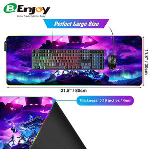 Tapis de souris de jeu imprimé 11 modes de lumière LED RVB imperméable et doux XXL <span class=keywords><strong>Gamer</strong></span> grand en stock - Product Image 2