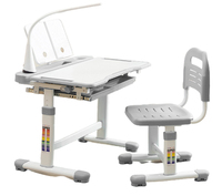 Ensemble de bureau et chaise d'école moderne pour enfants avec tableau effaçable réglable en hauteur pour chambre, salon et utilisation en extérieur