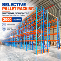 Système de rayonnage à palettes en acier réglable de 500 à 2000 kg par niveau pour le stockage en entrepôt industriel