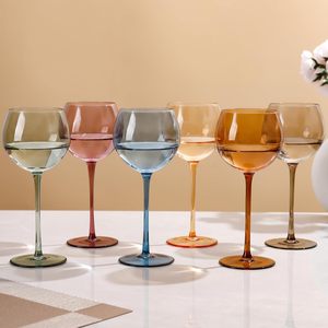 15oz palloncino di cristallo colorato soffiato a mano rosa ambra grigio bicchieri di <span class=keywords><strong>vino</strong></span> Gin di colore verde - Product Image 1