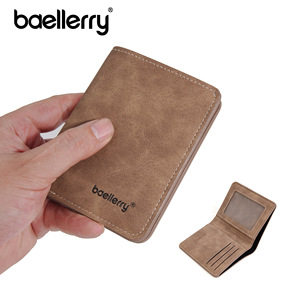 Baellerry Men's Slim <b>Wallet</b> Brown Pu Leather Driver License Card <b>Holder</b> Everyday Use - Product Image 1
