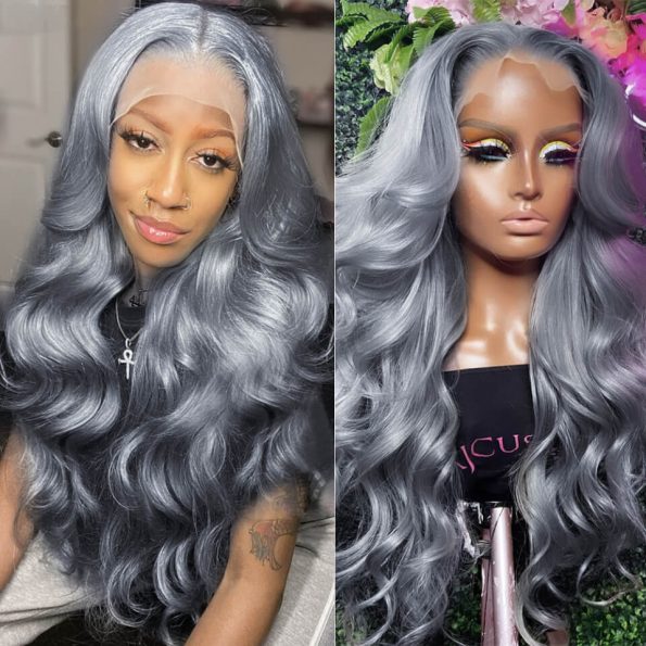 grey lace front wig
