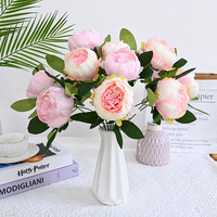 Buket Bunga Peony Buatan 7 Tangkai Gaya Eropa & Perdagangan Luar Negeri F31 untuk Dekorasi Pernikahan dan Rumah