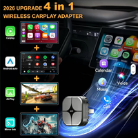 Adaptador Inalámbrico 4 en 1 para CarPlay, Android Auto, AirPlay y Mirror Link, Conexión Rápida y Estable, Instalación USB OEM para Automóvil