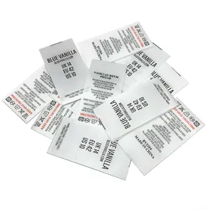Garment Care Label In Stock Custom Logo Printed Washing Instruction Sewn-in Care Label For Clothing