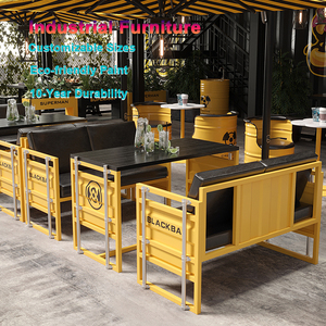 ชุดเฟอร์นิเจอร์บาร์โลหะสไตล์อุตสาหกรรมเกรดมืออาชีพสำหรับโต๊ะอาหารโรงแรมโต๊ะและเก้าอี้สำหรับใช้ในร้านกาแฟ - Product Image 1