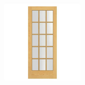 Porte en bois simple pour salle <span class=keywords><strong>de</strong></span> bain, porte en verre encadrée <span class=keywords><strong>de</strong></span> bois, porte intérieure en bois massif en chêne bon marché - Product Image 5