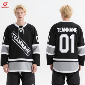 Großhandel OEM Eishockey-Trikot Smyl Individuelles Design Schwergewichts-Eishockey-Uniform Atmungsaktives Mesh Genähtes Logo USA BESTSELLER - Product Image 4