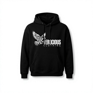 Sweat-shirt à capuche personnalisé Aigle Féroce Noir Oversize Streetwear Décontracté Athlétique Homme Femme Vente en Gros OEM - Product Image 1