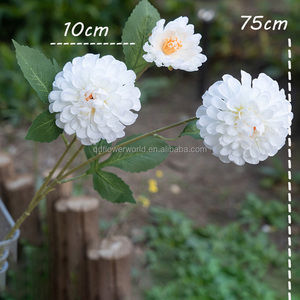 Haute Qualité 3 Têtes Soie Artificielle <span class=keywords><strong>Fuchsia</strong></span> Blush Rose Dahlia <span class=keywords><strong>Fleurs</strong></span> pour Décor De Mariage - Product Image 5