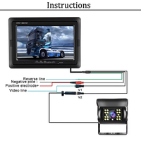 Sistema de Cámara de Visión Lateral AHD de 7 Pulgadas con Visión Nocturna de 18 IR, HD, IP68, Impermeable, Monitor de Pantalla Dividida, 12-24V, para RV/Camión/Autobús/Remolque