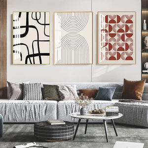 Đơn giản hiện đại Bắc Âu phóng túng tường trang trí bức tranh tường nghệ thuật trang trí dòng sơn gia đình vải sơn màu đen và trắng - Product Image 4
