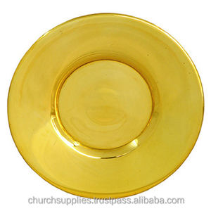 เชิงเทียนทองเหลืองแท้ขอบโค้ง รุ่น P-1003 - Product Image 1