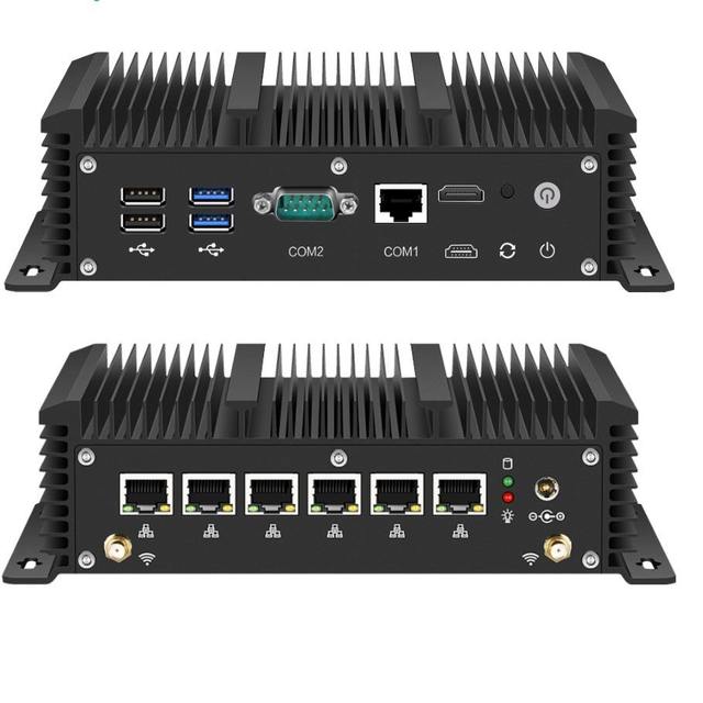 Fanless Embedded Mini PC Desktop Computer Firewall PFsense VPN Router Industrial Server Cel-eren J1900 Pen-tium 5405U IIT Stock