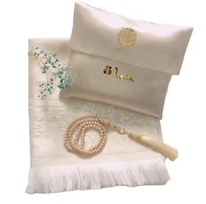 Muslimischer Gebets teppich Set mit elegantem Beutel 99 Perlen Perlen gebet Tasbih Tragbare Gebets matte für Frauen Eid Hochzeits geschenke - Product Image 6