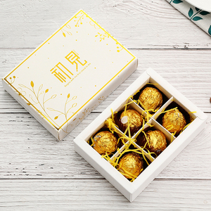 Boîte d'emballage en carton rigide avec rouleau de cacao, emballage de luxe, pour dragées, pour chocolat blanc, 25 pièces - Product Image 4