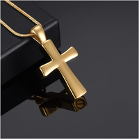 Colgante de urna para cenizas de acero inoxidable con cruz ortodoxa moderna, hermético y ecológico, para recuerdo infantil