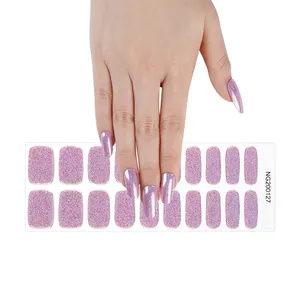 New Arrival Factory Price Custom Glitter Non-Toxic Gel Polish Stickers DIY 3D Gel Nail Polish Wraps Spring Style With UV Light