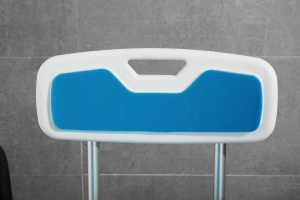 כסא מקלחת קסיטקס מסגסוגת אלומיניום לקשישים/בעלי מוגבלויות כחול לבן מתכוונן גובה קל משקל 180 ק\\\"ג קיבולת נייד רפואי - Product Image 5