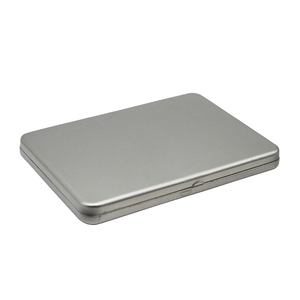 Hình chữ nhật hộp thiếc với nắp có bản lề để lưu trữ DVD CDs hoặc loa - Product Image 1