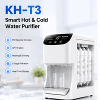Distributeur d'eau chaude et froide B2B de comptoir avec osmose inverse, rappel intelligent, arrêt automatique, longue durée de vie, purificateur d'eau domestique en plastique