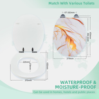 Couvre-siège de toilette moderne en bois avec motif doré Copriwater