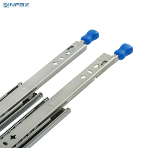 Diapositivas de cajón de rodamiento de bolas de 53mm de alta resistencia 3-Sección-100% Diapositivas de acero laminado en frío de extensión completa para cofres de herramientas - Product Image 1