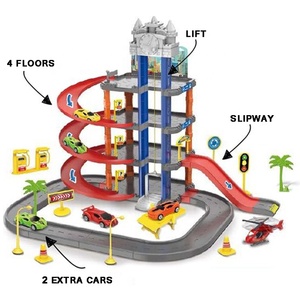 Auto giocattolo fai da te assemblato per bambini <span class=keywords><strong>Garage</strong></span> 4 piani pista parcheggio giocattolo <span class=keywords><strong>Garage</strong></span> ascensore parcheggio pista da corsa veicolo giocattolo con auto e aereo - Product Image 3