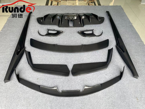 Runde-Kit de cuerpo de fibra de carbono seco para Ferrari <span class=keywords><strong>488</strong></span>, Kit de cuerpo estilo <span class=keywords><strong>Novitec</strong></span>, alerón frontal y trasero, falda lateral, ángulo de envoltura delantera - Product Image 6