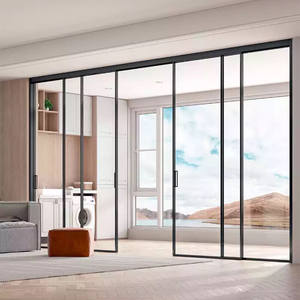 Novo Design Alumínio Slim Frame Alumínio Porta Deslizante Portão De Segurança Para Linkage Sincronizado Porta De Vidro Deslizante - Product Image 2