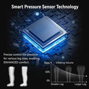 Sistema de Recuperación de Piernas por Compresión de Aire, Inalámbrico, Masaje Secuencial, Control de Tiempo, Alta Calidad para Alivio Muscular y Circulación - Product Image 6