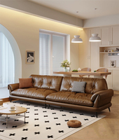 Canapé sectionnel italien minimaliste de luxe léger en cuir véritable, moderne et réglable, pour salon, modèle Cloud Art Sailboat Top
