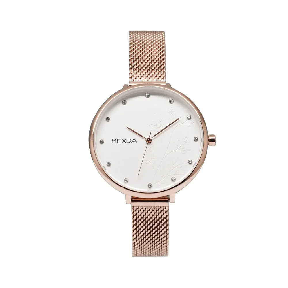 Mexda marque haute qualité minimaliste mince montre en acier inoxydable fille montre orologio montre analogique