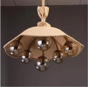 Rétro industriel lin <span class=keywords><strong>suspendu</strong></span> lumière à la main chanvre <span class=keywords><strong>corde</strong></span> verre <span class=keywords><strong>lampe</strong></span> <span class=keywords><strong>lampe</strong></span> <span class=keywords><strong>de</strong></span> <span class=keywords><strong>chevet</strong></span> personnalité créative lustre en fer forgé - Product Image 6