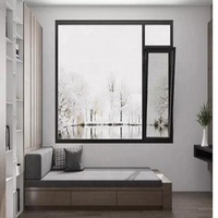Incliner et tourner la fenêtre à battant en aluminium Incliner et tourner les fenêtres Maison à 3 panneaux Fenêtre inclinable et tournante en aluminium