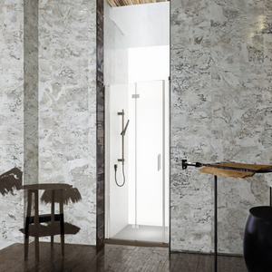 Porte de douche en aluminium brossé étanche avec cadre battant, verre trempé et bande d'étanchéité, pour salle de bain d'hôtel moderne - Product Image 3