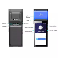 EDOO VS50 58mm Printer Label termal 5.45 inci tampilan NFC BT jaringan 4G nirkabel perangkat Mobile Pos penerimaan Barcode kasir