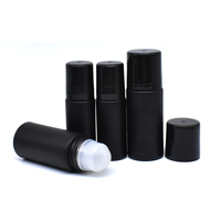 Rouleau de verre ambré noir clair vide sur bouteille 30ml 50ml déodorant rouleau bouteille en verre avec boule en plastique