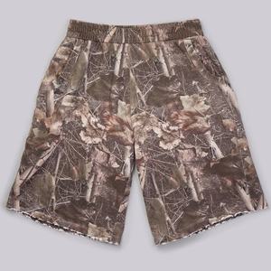 Custom Woodland Camo Jogger <b>Shorts</b> Cotton Fleece <b>Sweatpants</b> Oversized Distressed Hem Raw Edge Joggers <b>Shorts</b> - Product Image 2