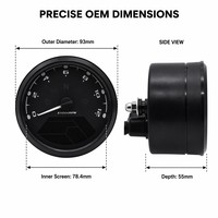 Odometer Tachometer Speedometer Digital LCD Sepeda Motor Universal 12000 RPM untuk Modifikasi Retro dengan Kit Sensor Magnetik