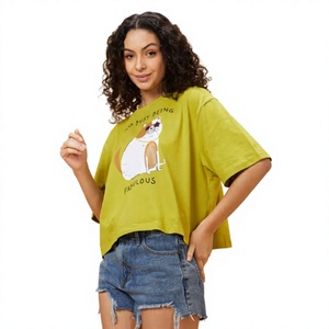 Fabricante de Camisetas Estampadas para Mujer, Camiseta Gráfica de Jersey Suave, Manga Corta, Diseño Personalizado, Venta al Por Mayor - Product Image 2
