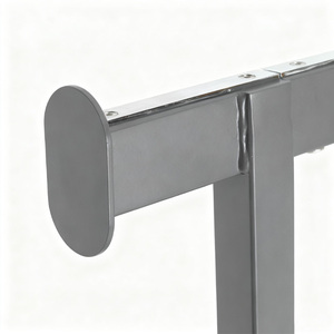 Grey Powder Coated <strong>Clothes</strong> Display <strong>Rail</strong> With Oval Base - Product Image 5