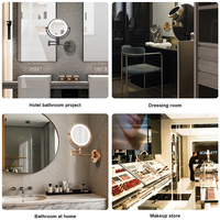 Miroir de maquillage professionnel mural en laiton de 8 pouces, pivotant des deux côtés, avec extension, pour salle de bain