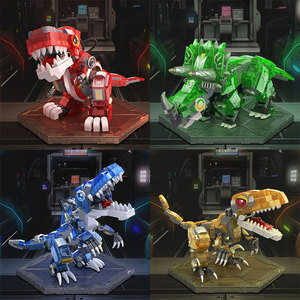Bloques de Construcción de Ladrillos Pequeños 6 en 1, Modelo de Dinosaurio Dios de la Guerra, Robot Mecha, Ensamblaje de Armadura - Product Image 2